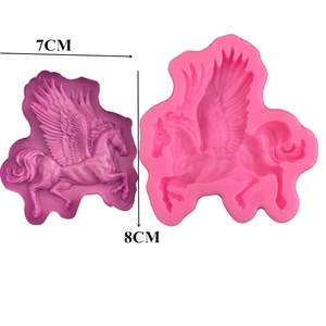 Pegasus shaped silicone mold for fondant and soap making measures seven by eight cm