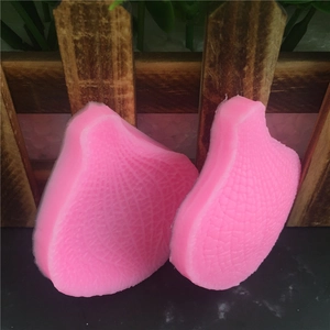 Pink silicone leaf vein fondant cake molds for DIY baking and floral clay modeling