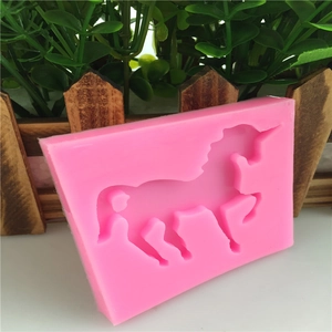 Pink silicone unicorn mold for fondant cake decorating and handmade DIY crafts