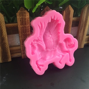 Pink silicone Pegasus mold for fondant cake decorating and DIY handmade crafts