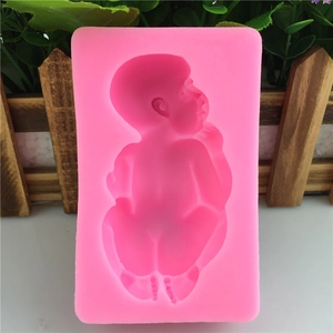 Pink silicone baby mold for fondant cake decorating and DIY soap making tools