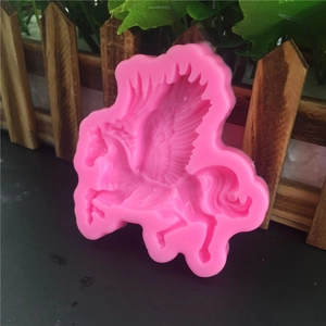 Pink Pegasus silicone mold for fondant cake decorating and handmade soap crafts