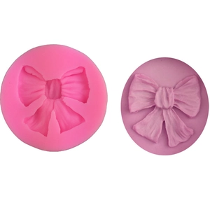 Mini Moule en Silicone Forme de Nœud DIY Moule à Gâteau Fondant Rose Outil de Cuisson pour Chocolat Pâtisserie Décoration