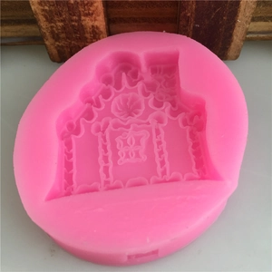 Pink silicone fairy house mold for fondant cake decorating and DIY handmade crafts