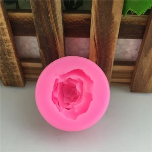 Pink 3D rose silicone mold for DIY fondant cake decoration and handmade soap making