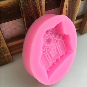 Pink silicone mold with phonograph design for handmade soap and chocolate making