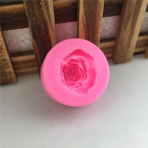 Pink 3D rose silicone mold for DIY soap, candles, and fondant cake decorations