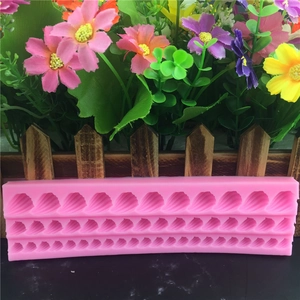 Pink silicone shell border mold for fondant cake decorating and handmade chocolate crafts