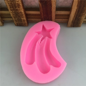 Stampo in silicone a stella cadente rosa per gesso aromaterapia e cioccolato fai da te