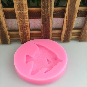 Pink silicone angel fish fondant mold for cake decorating and DIY baking tools
