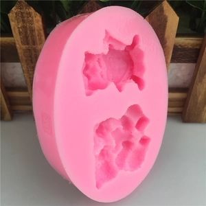 Pink heart bear silicone mold for fondant cake and handmade chocolate DIY projects