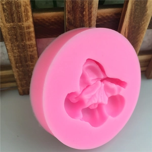Pink silicone cherry blossom fondant mold for DIY baking and craft soap making