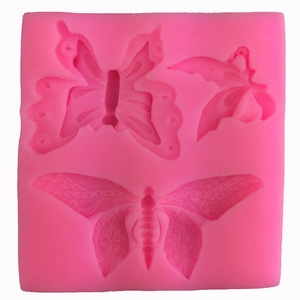 Butterfly Silicone Mold For Fondant Cake Decoration Pink DIY Chocolate Sugarcraft Handcrafted Clay Plaster Craft Mold