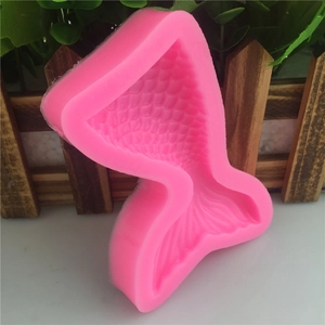 Large mermaid tail silicone mold with scale textures for fondant cake decorating