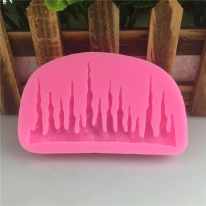 Pink silicone mold for icicle and mountain shape cake decorating and sugarcraft