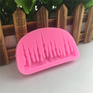 Pink icicle silicone mold for fondant cake borders and decorative DIY resin crafts