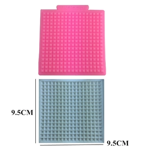 Square silicone waffle mold with pyramid grid texture for DIY cake and chocolate decorating