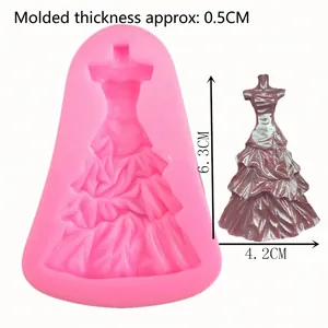 Princess bridal dress silicone mold for fondant cake decorating and DIY resin crafts