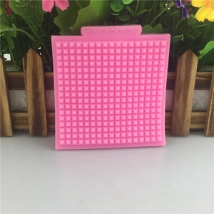 Pink square silicone waffle pattern lace mold for DIY cake chocolate decorating