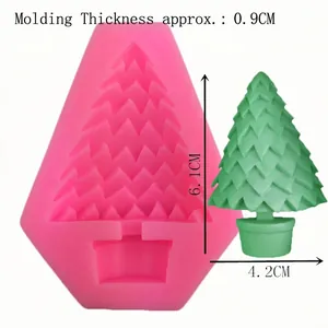 Christmas tree silicone mold for DIY fondant and cake decorating with molding dimensions