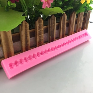 Pink silicone mold for lace necklace fondant cake decoration and resin crafting
