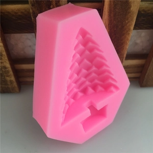 Pink Christmas tree silicone mold for handmade cakes, soaps, and candles crafting