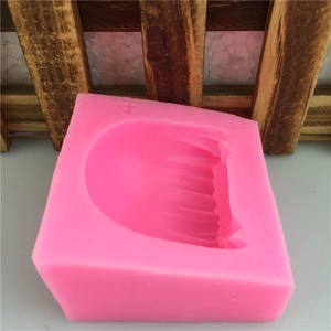 Pink silicone number 4 mold with wavy texture for fondant cake decorating and DIY crafting