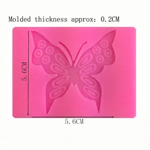 Pink butterfly silicone fondant mold for cake decorating, size 5.6cm by 5.6cm