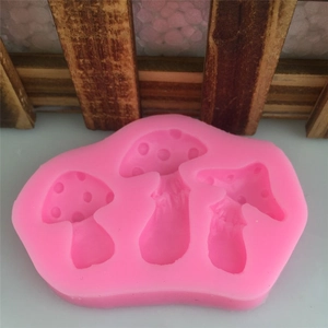 Pink mushroom silicone mold for handmade fondant cake decorating and DIY crafts