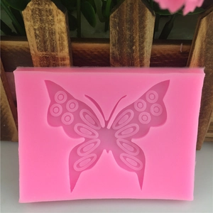 Pink rectangular butterfly silicone fondant mold for DIY cake baking and soap making