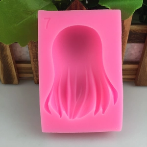 Stampo in silicone rosa a capelli lunghi per decorazioni di torte e cioccolato
