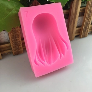 Stampo in silicone rosa con trama a capelli lunghi per torte fondenti e cioccolato
