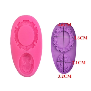 DIY silicone mirror cameo mold set for fondant cake decorating and resin craft projects