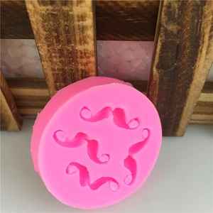 Pink silicone mustache mold for DIY fondant cake decorating and chocolate baking