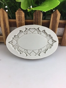 Moule en silicone blanc pour cadre miroir cœur avec motifs gaufrés pour pâtisserie DIY