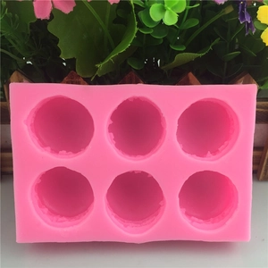 Pink 6-cavity 3D macaron silicone mold for DIY baking and handmade soap making