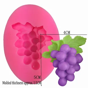 Pink grape-shaped silicone fondant mold for cake decorating and chocolate DIY crafts
