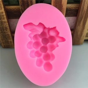 Pink silicone grape cluster mold for DIY fondant cake decorating and chocolate crafting