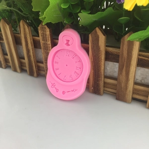 Pink silicone clock mold featuring retro pocket watch design and Roman numerals