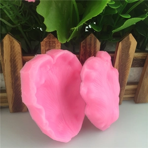 Pink silicone leaf vein mold for fondant cake decorating and DIY baking crafts