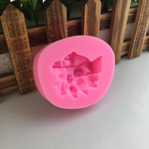 Pink peony flower and cartoon character silicone mold for DIY fondant and soap making