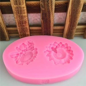 Pink sunflower silicone mold for DIY fondant cake baking and handmade soap crafts