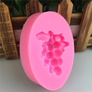 Pink silicone grape cluster mold for fondant cake decorating and DIY baking crafts