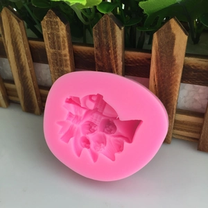 Pink peony flower silicone mold for DIY candles, chocolate and fondant cake decoration