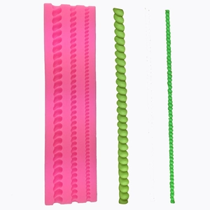 Pink Silicone Cake Border Lace Mold Spiral Rope Bead Pattern Fondant Tools For DIY Cake Decorating Bakery Supplies