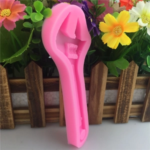 Pink silicone mold with adjustable wrench shape for DIY fondant cake decorating