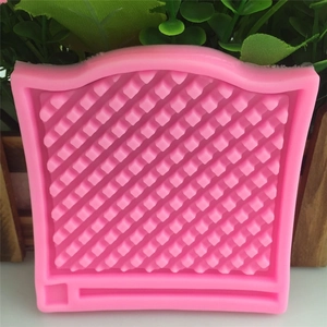Moule en silicone rose à motifs de grille pour décoration de gâteaux en fondant DIY