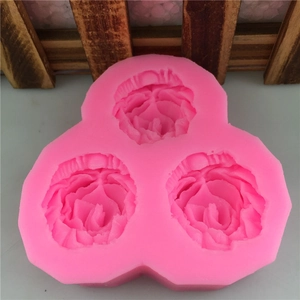 3pcs Rosen Silikonform für Fondant und DIY Backen Kuchendekoration Werkzeug Set