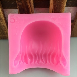Pink silicone wavy hair pattern fondant mold for DIY cake decorating and soap crafts