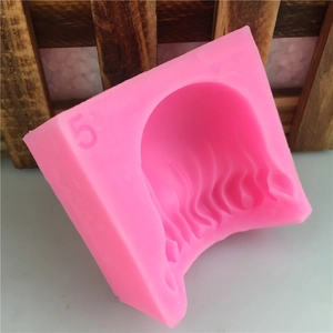 Pink curly hair silicone mold for fondant cake decorating and DIY handmade crafts